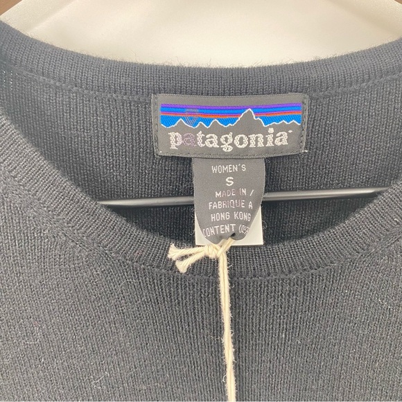 Patagonia Black Wool Crew Neck Shift Dress Small New - Picture 5 of 7